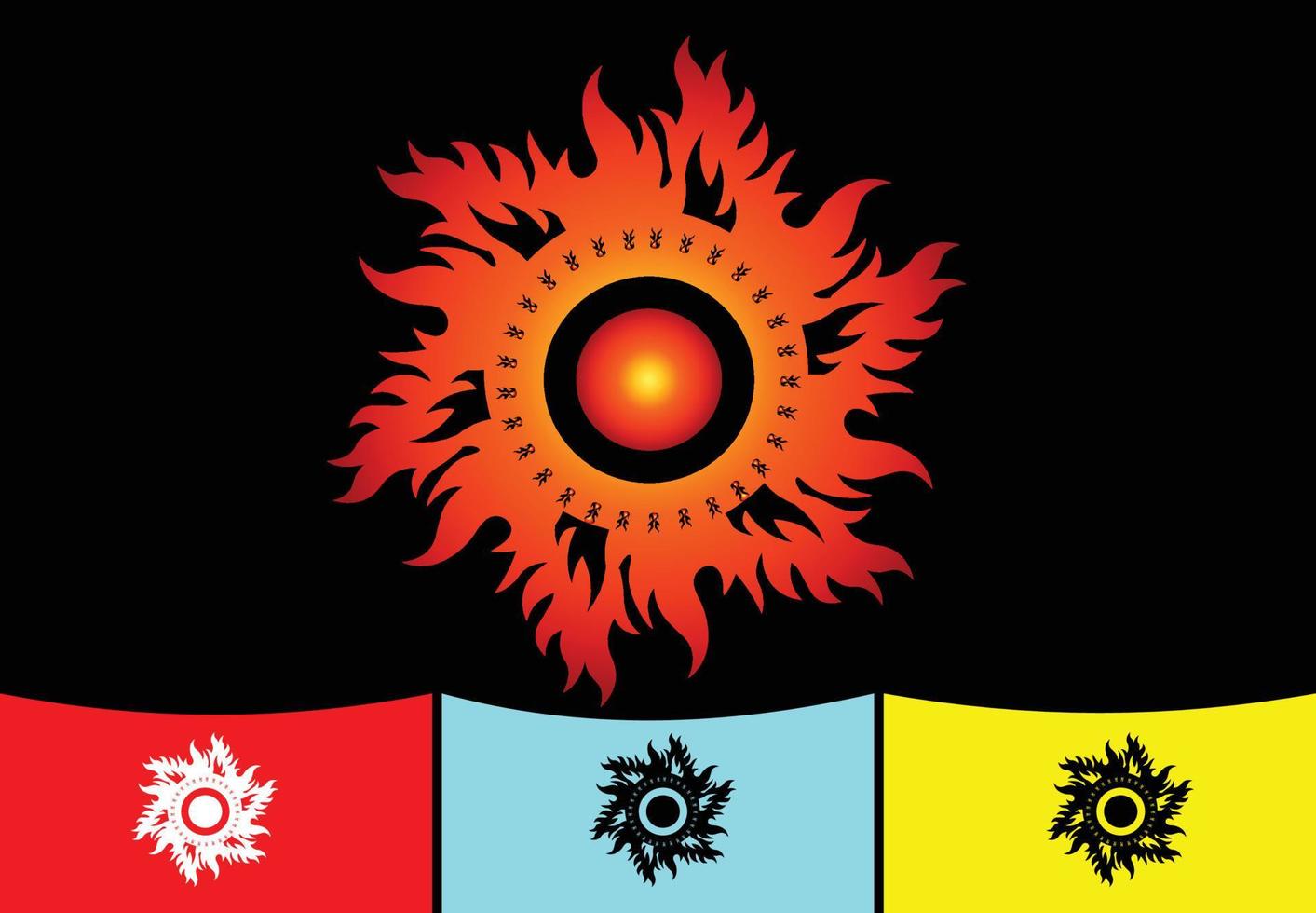 Plantilla de diseño de logotipo e icono de letra O de fuego vector