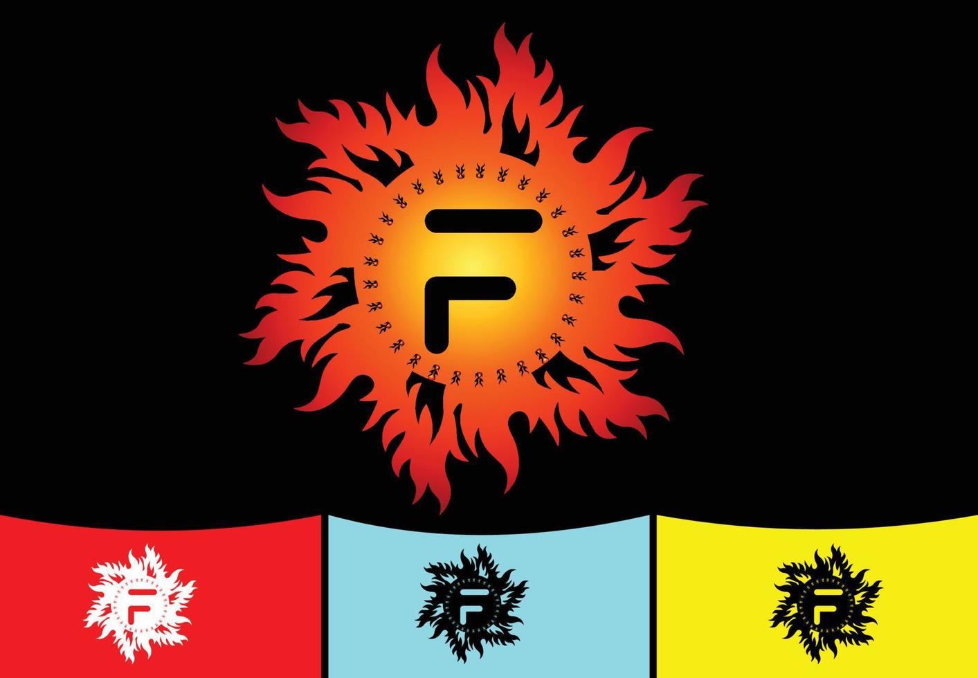 Plantilla de diseño de logotipo e icono de letra f de fuego vector
