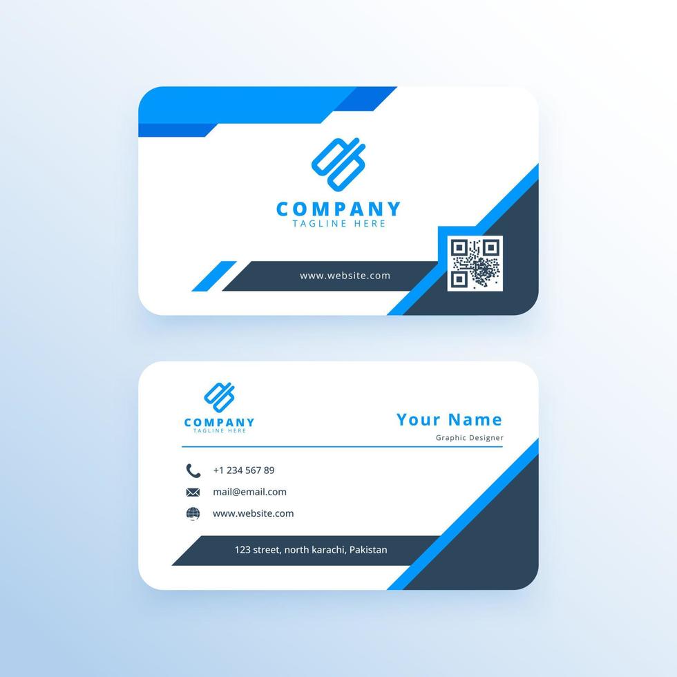 New Double-sided Modern Business Card Vector Template Design