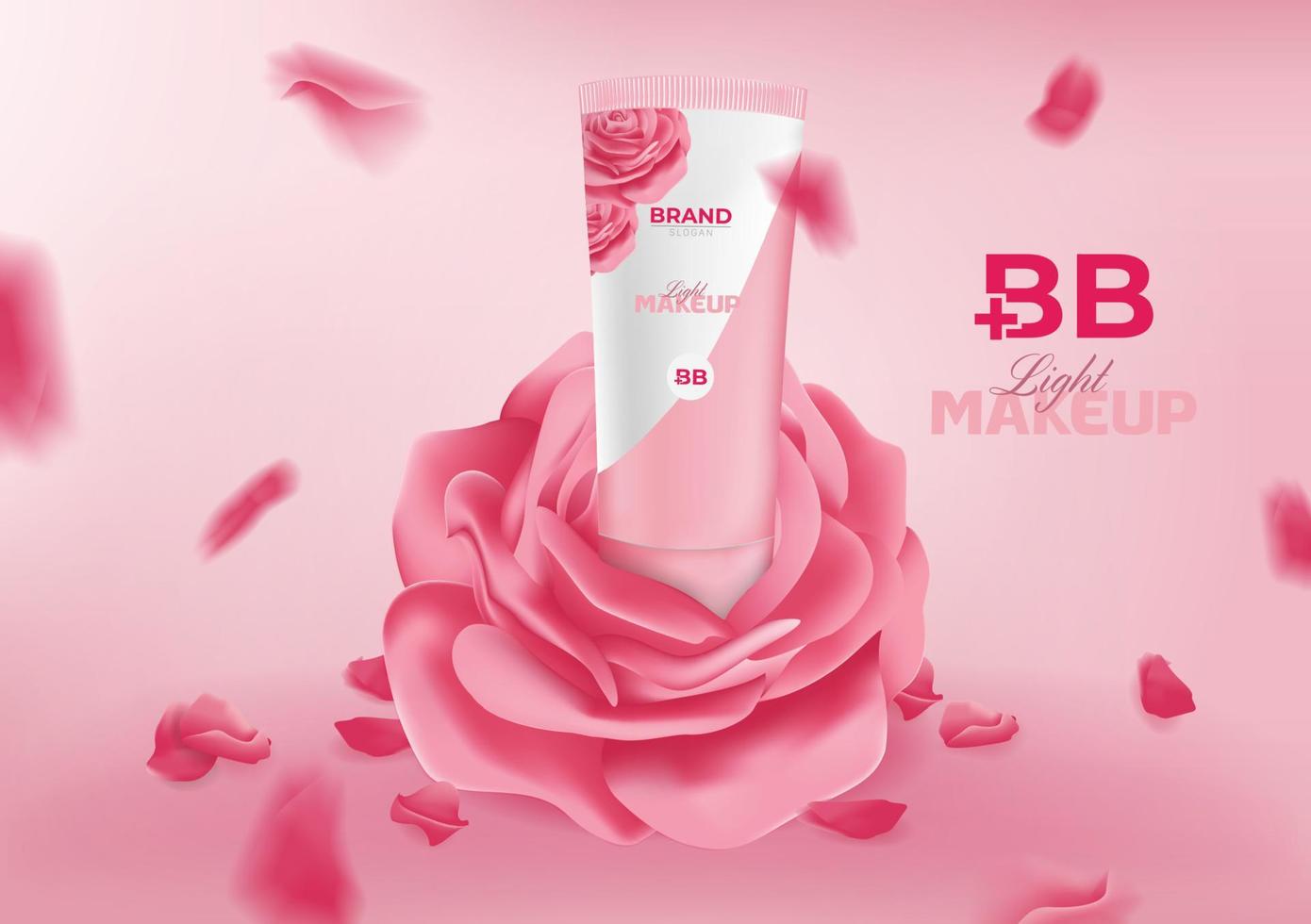 diseño de plantilla de banner de vector de anuncio cosmético de crema de belleza bb