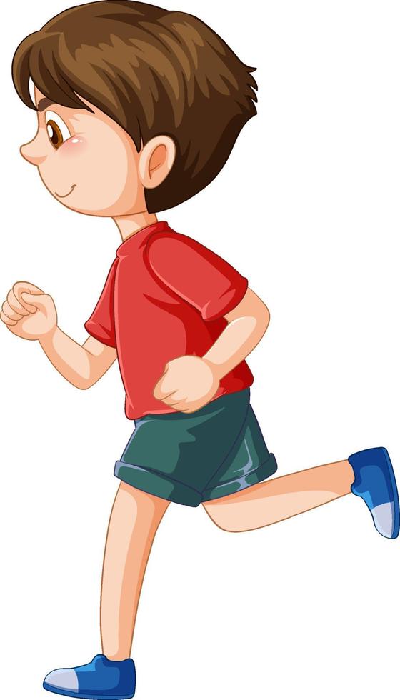 A boy running on white background vector