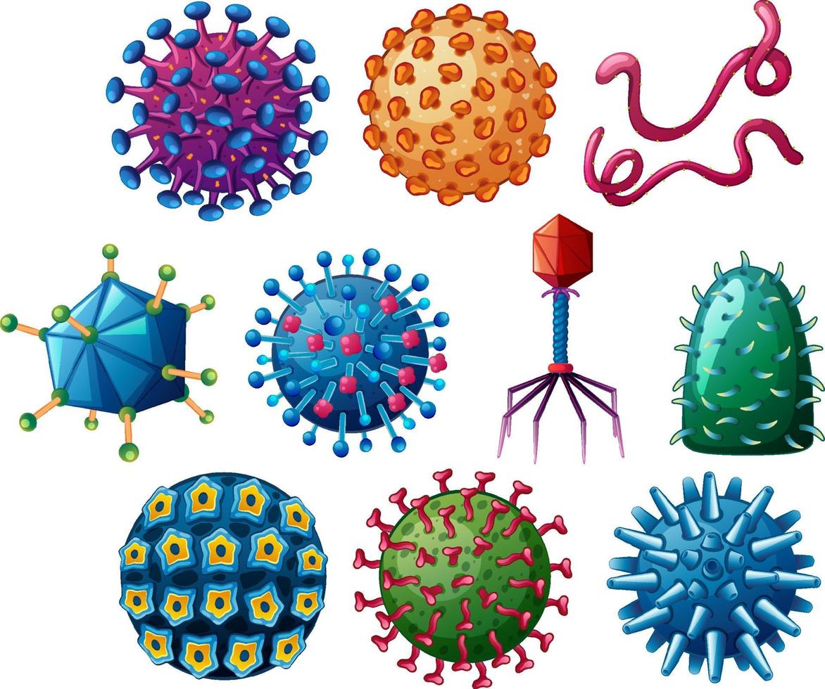 Different shapes of viruses vector