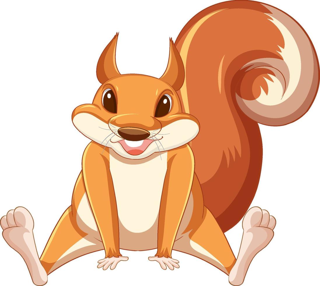 Cute cartoon squirrel on white background vector