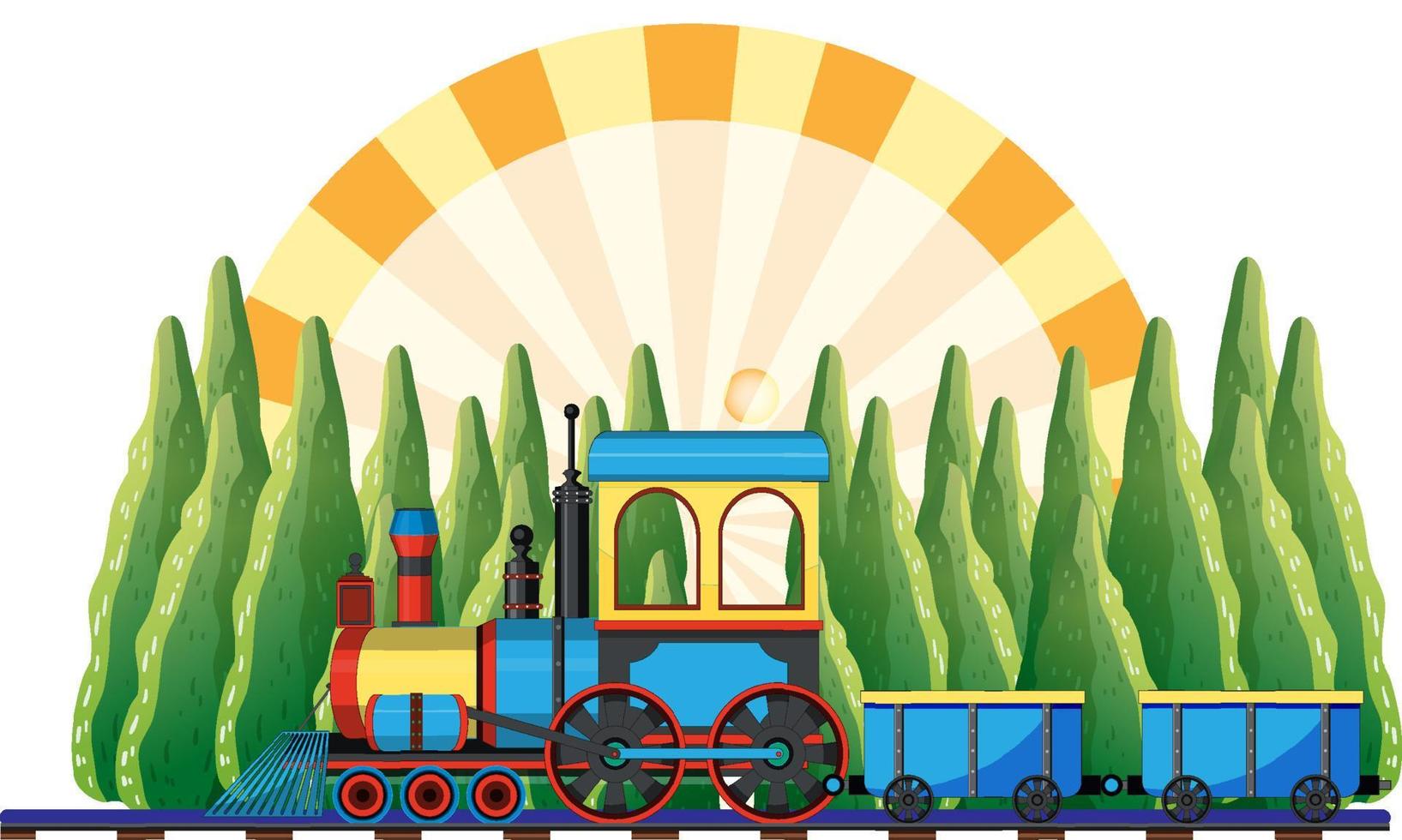 Train with natural scene vector