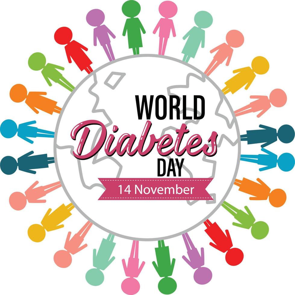 Poster design for world diabetes day vector