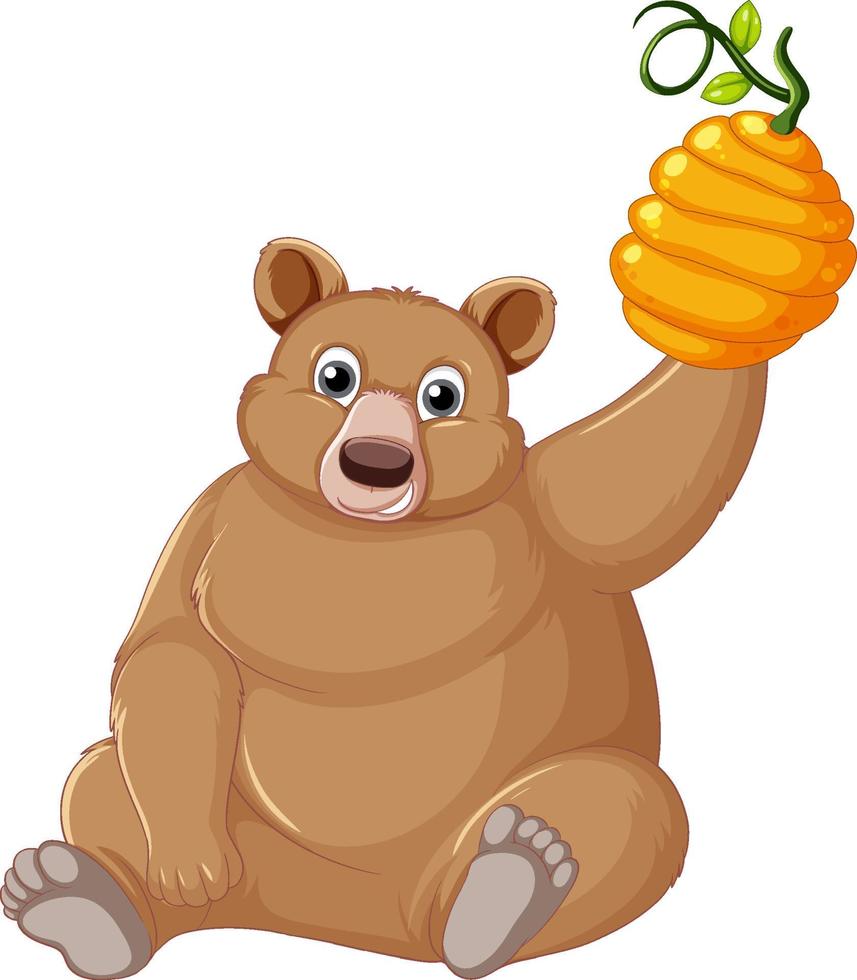 A big brown bear on white background vector