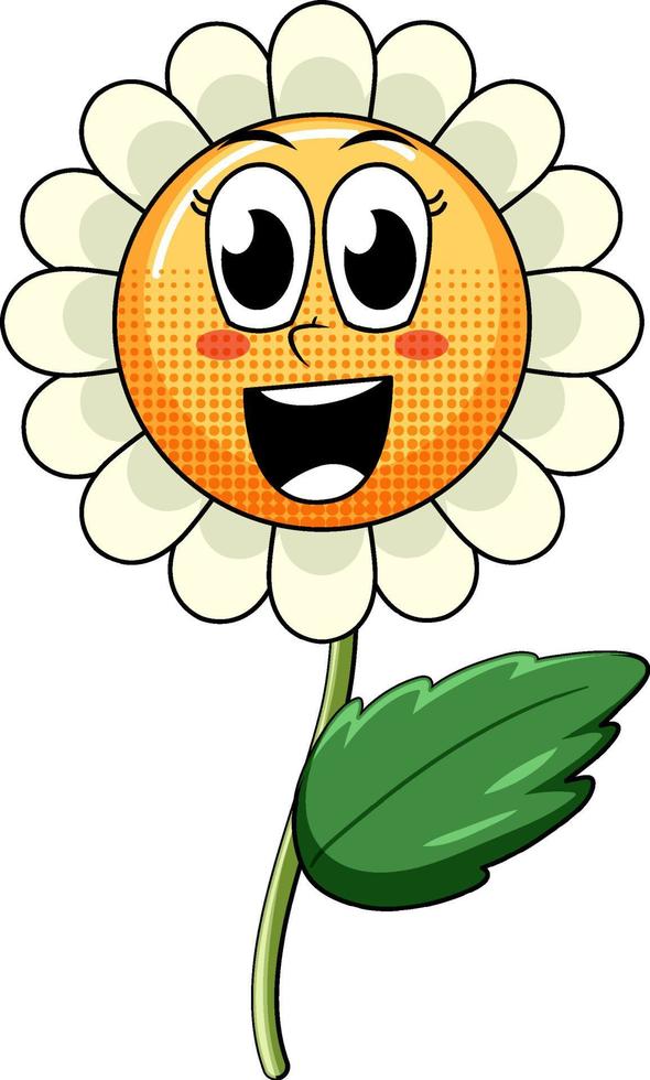 A flower cartoon character on white background vector