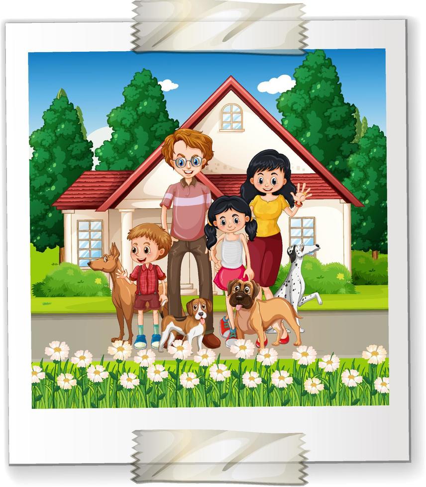 A photo of happy family on white backgound vector