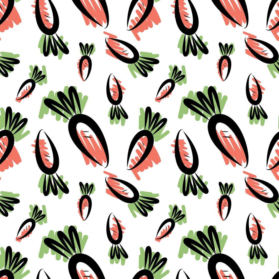Seamless pattern of orange carrots vector
