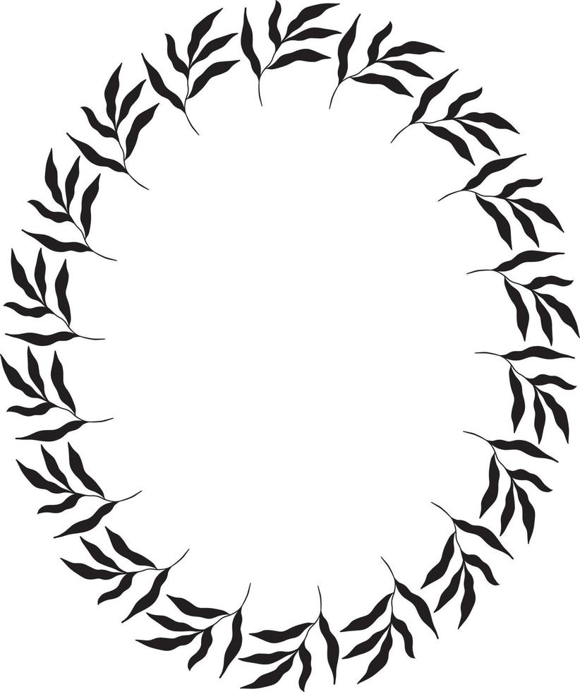 marco botánico ovalado. ilustración vectorial vector