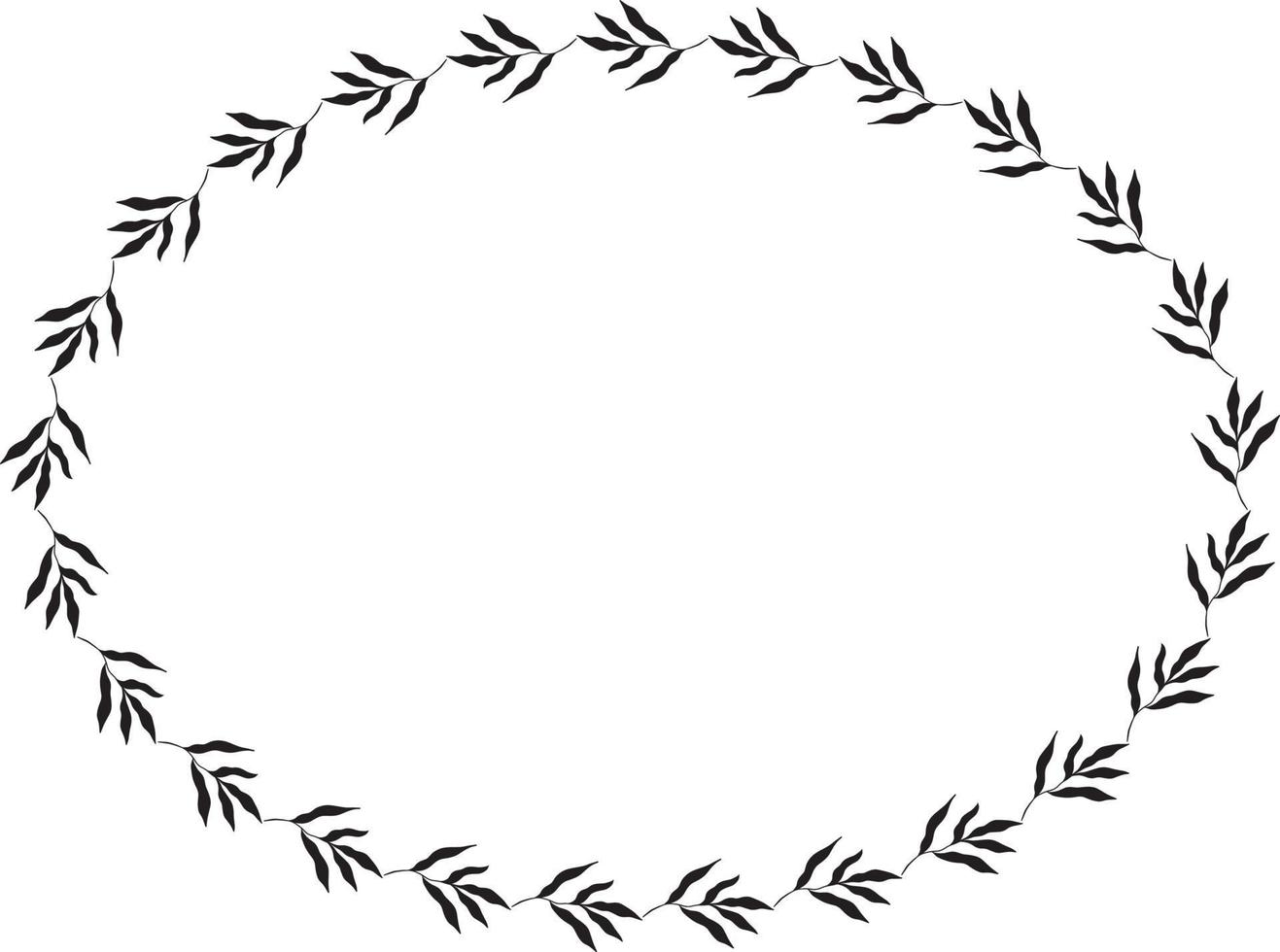 Oval botanical frame. Vector Illustration