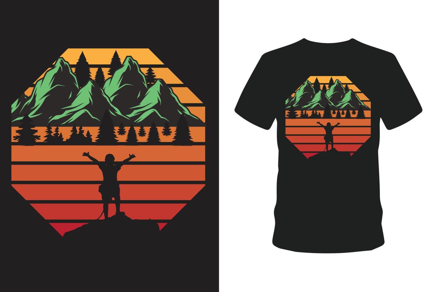 nuevo diseño de camiseta de montaña. vector