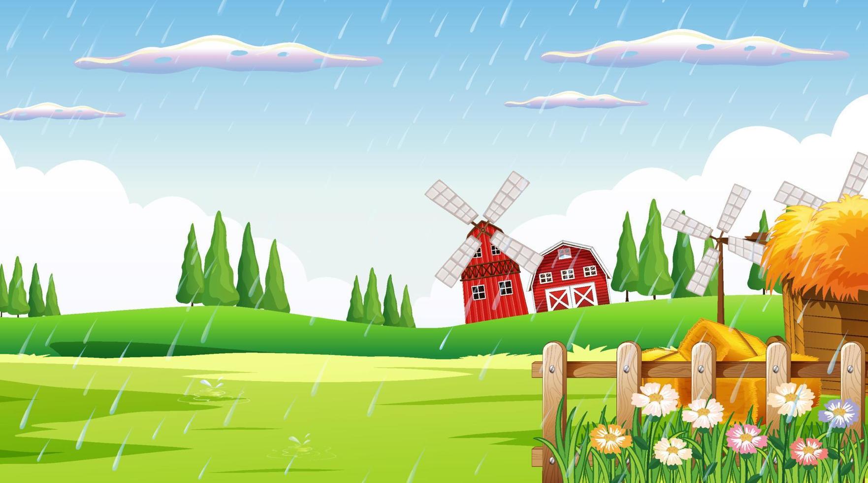 Empty outdoor farm background vector