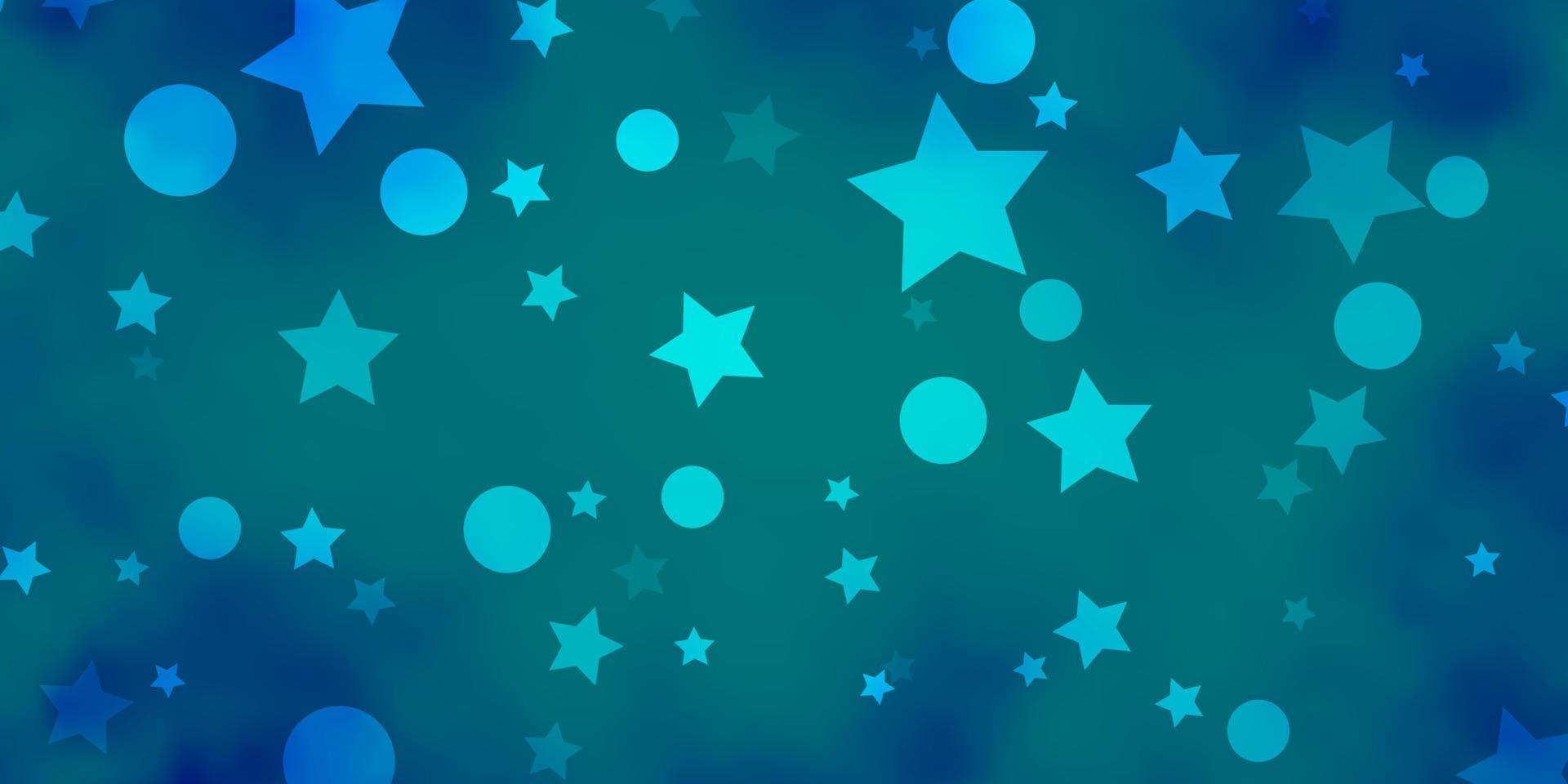 Light BLUE vector template with circles, stars.