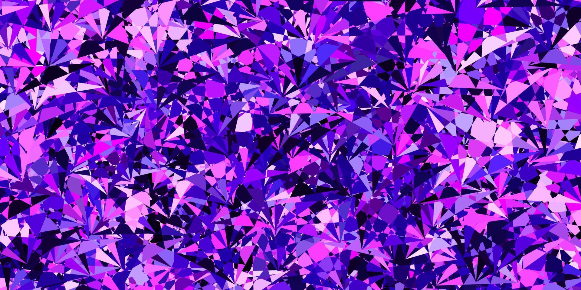 Dark Pink vector background with triangles.