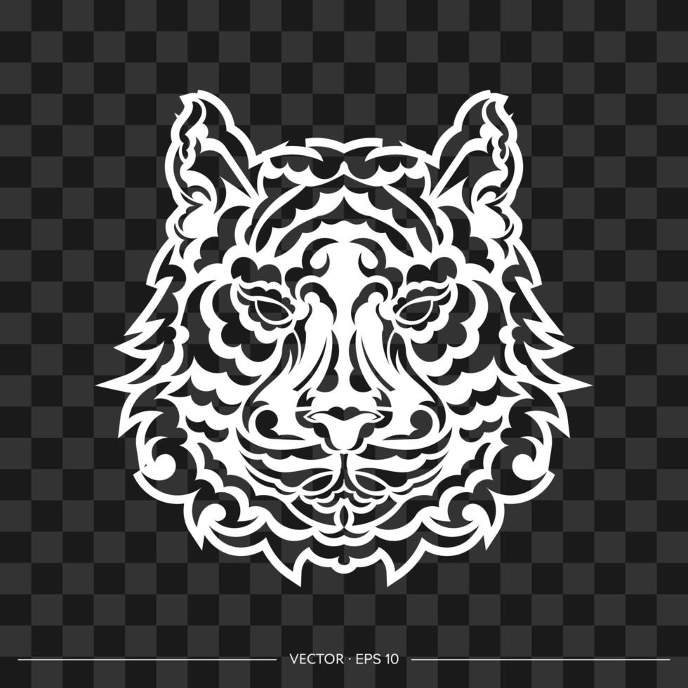 Tiger head pattern. For printing on T-shirts, cups and phone cases. vector