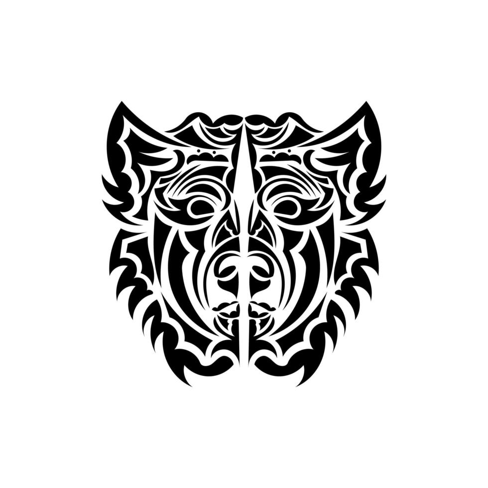 Tattoo dog patterns polynesia. Isolated. vector