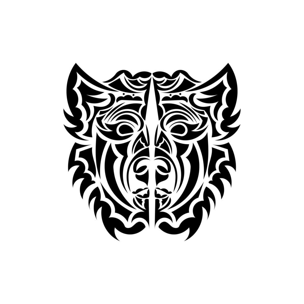 Tattoo dog patterns polynesia. Isolated. Vector