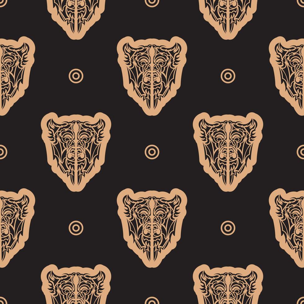 Seamless pattern with a dog's face in simple style. Good for garments, textiles, backgrounds and prints. illustration. vector