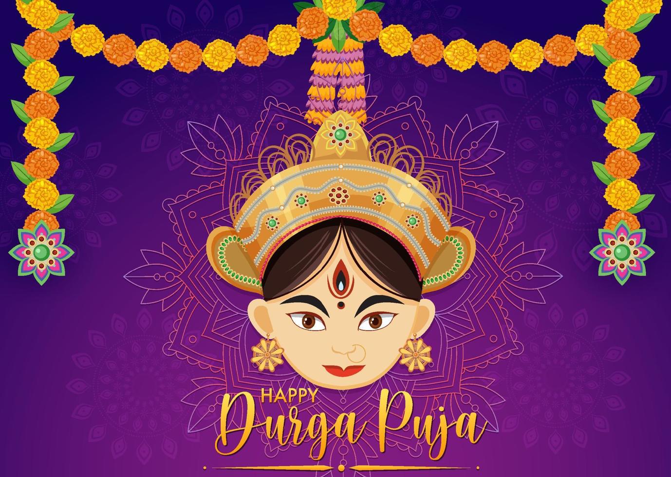 Happy Durga Puja event day vector