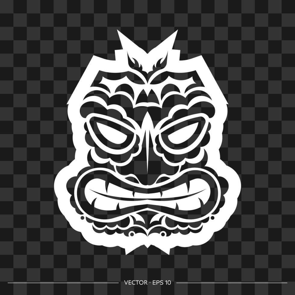 Maori pattern face. Samoan style mask. Polynesian print. Vector