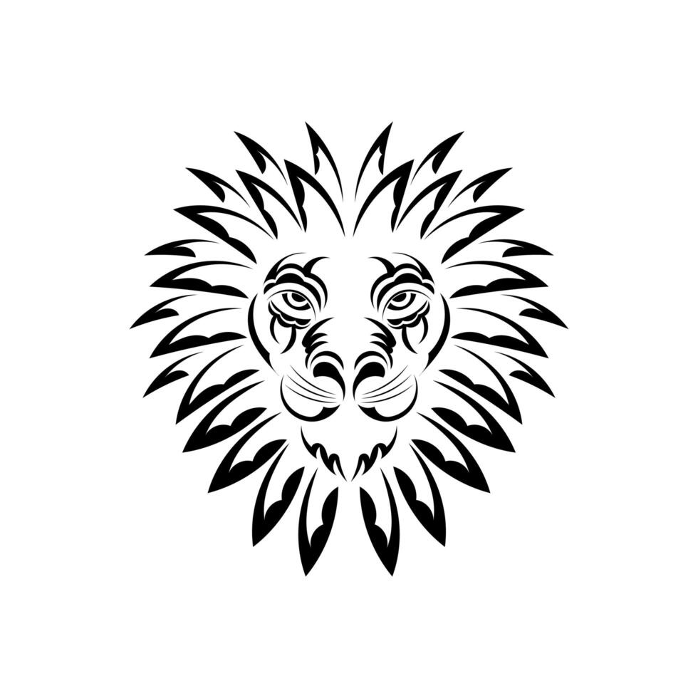 Polynesian style lion face. Vector illustration.