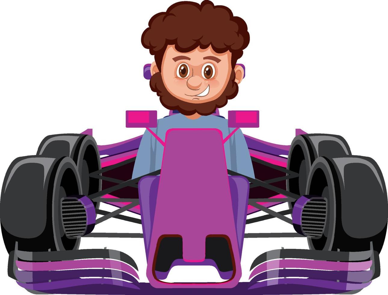 A man driving formula one racing car vector