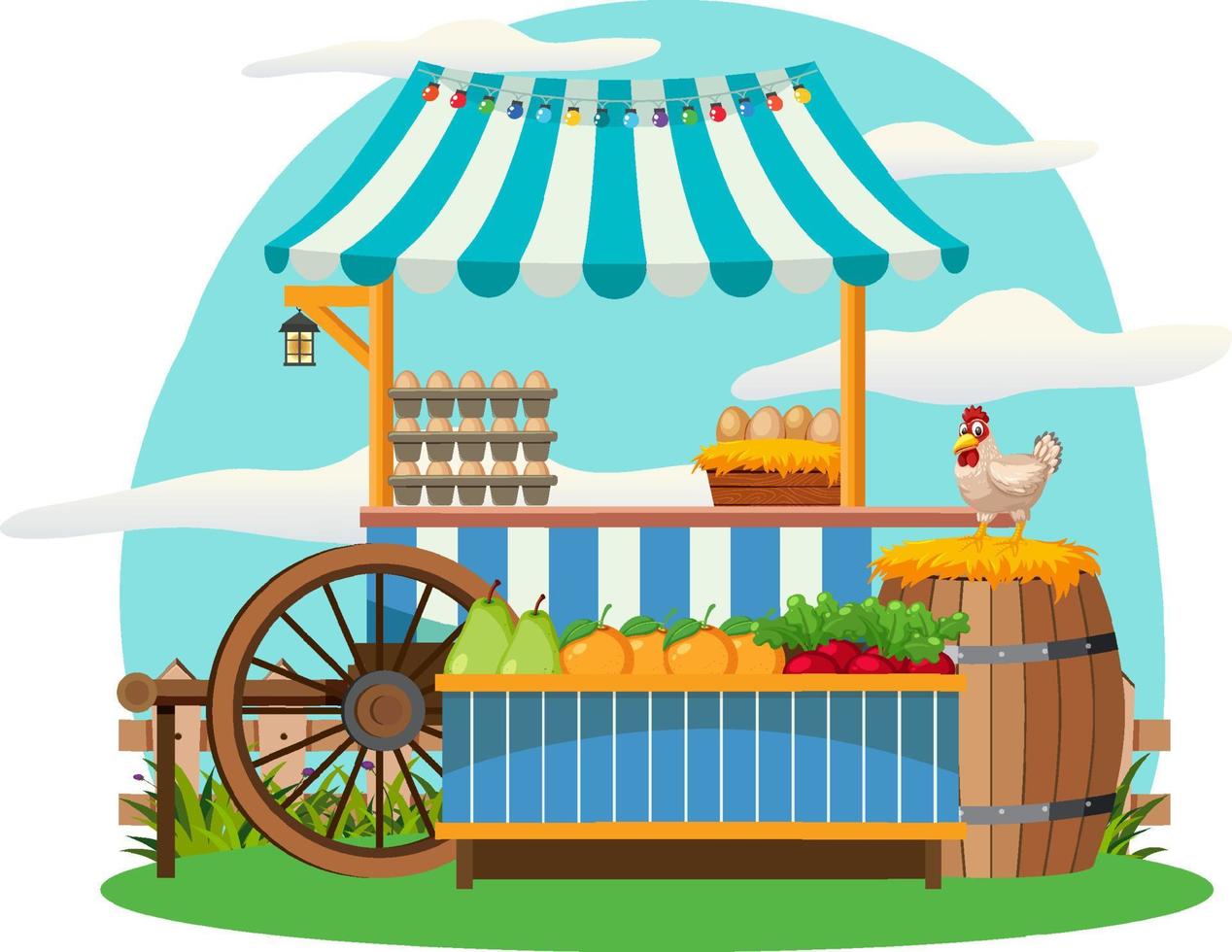Flea market concept with fruit store vector