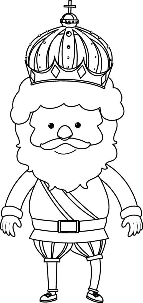 Prince black and white doodle character vector