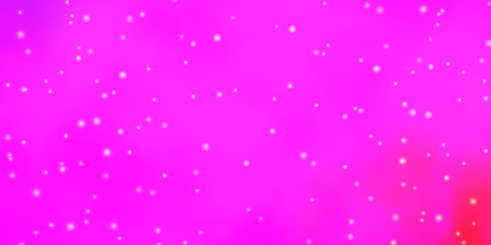 Plantilla de vector violeta, rosa claro con estrellas de neón.