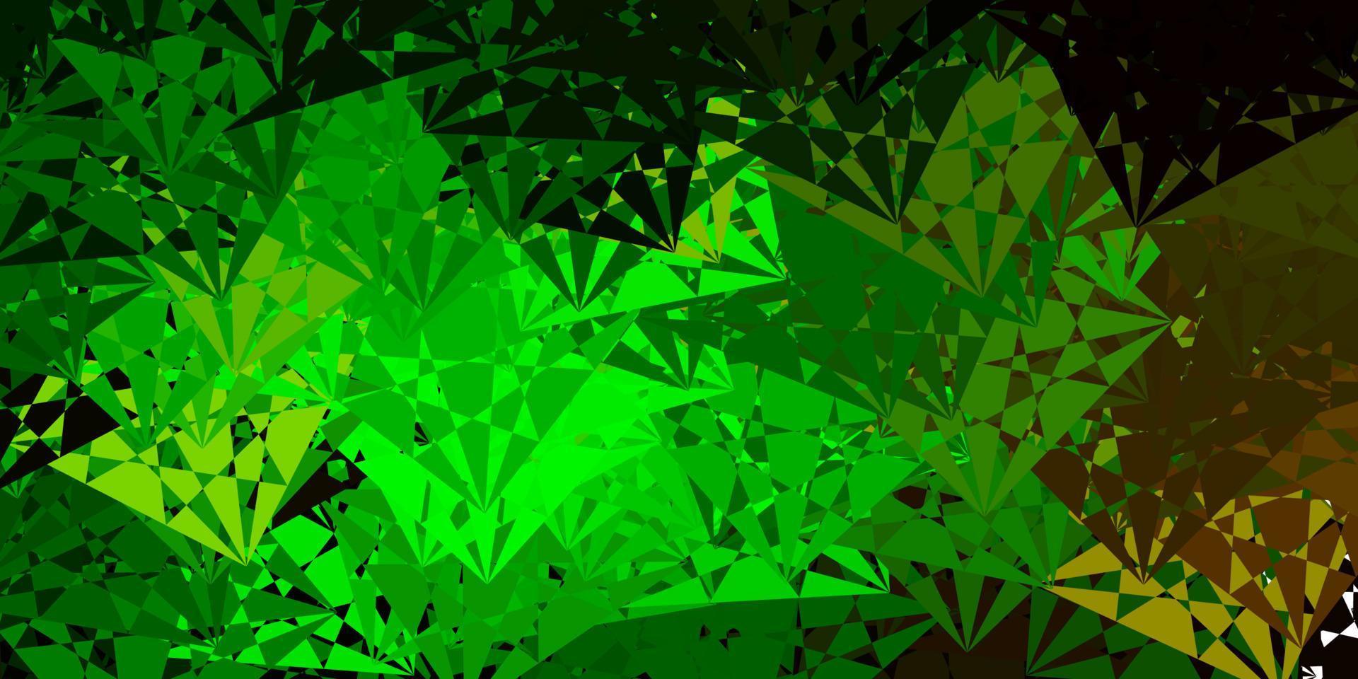 Dark Green vector background with random forms.