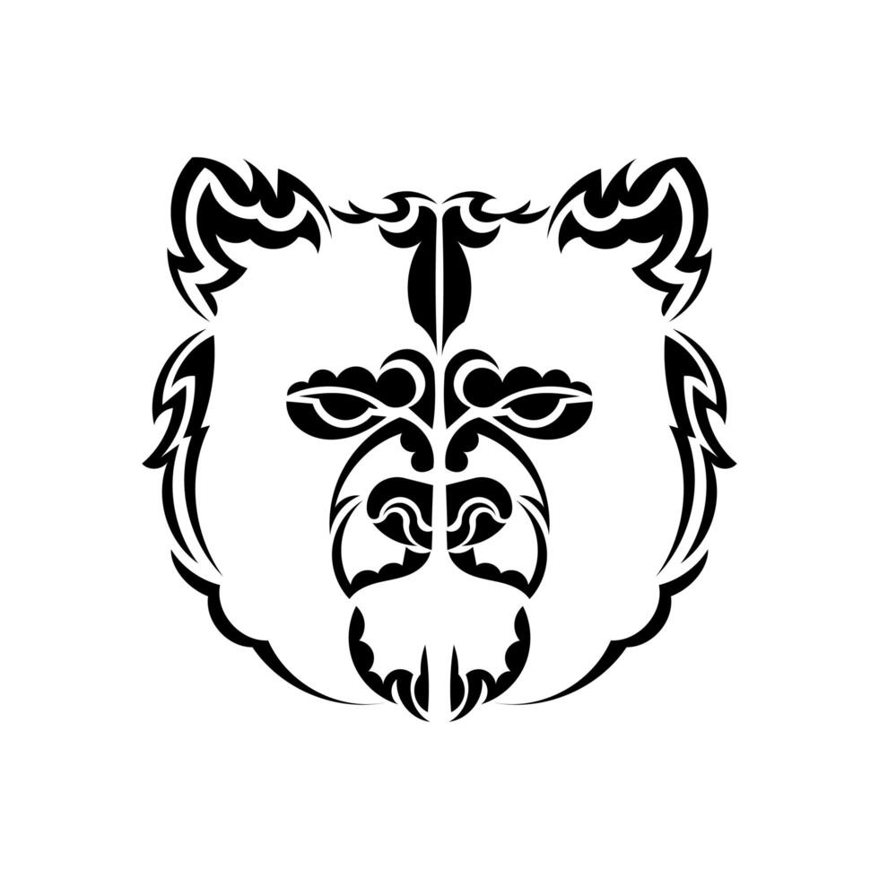 Bear face patterns. Maori style. . vector