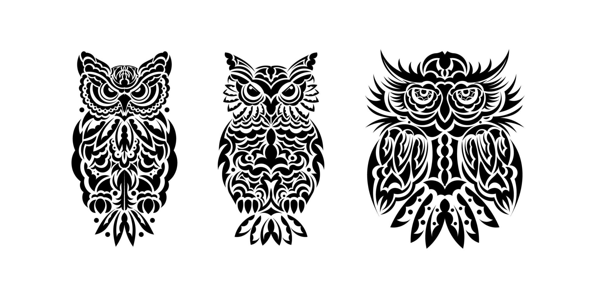 Set of owls print. Good for t-shirts, cups, phone cases and more. Vector illustration.