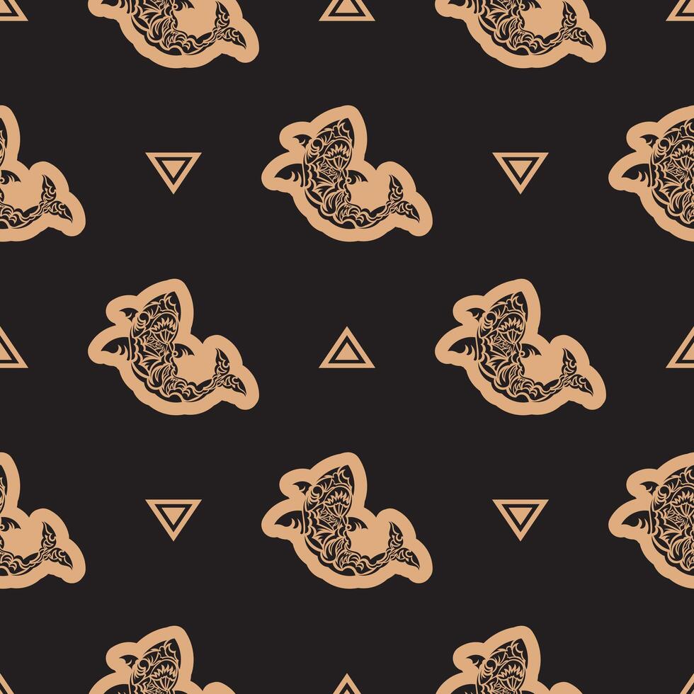 Seamless luxury dark pattern with sharks. Good for backgrounds, prints, apparel and textiles. Vector