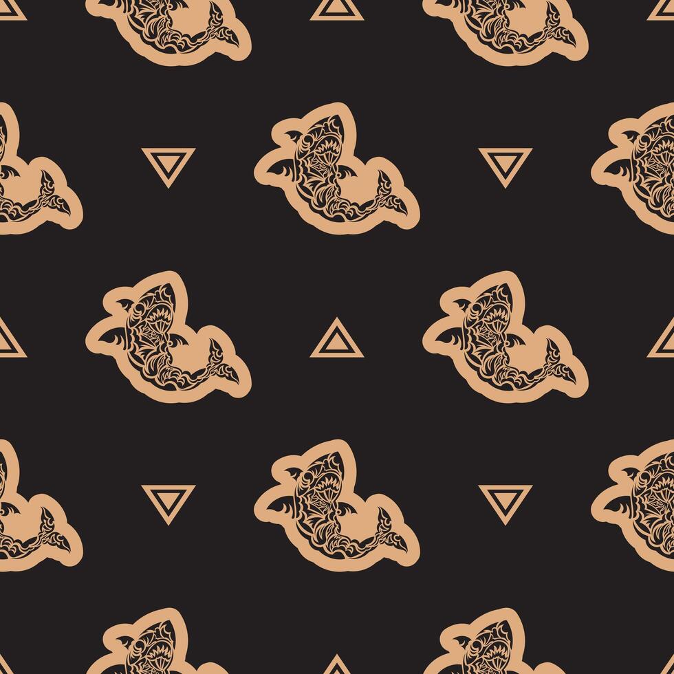 Seamless luxury dark pattern with sharks. Good for backgrounds, prints, apparel and textiles. Vector