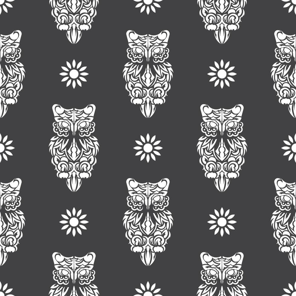 Simple owl seamless pattern in boho style. Good for garments, textiles, backgrounds and prints. Vector illustration.