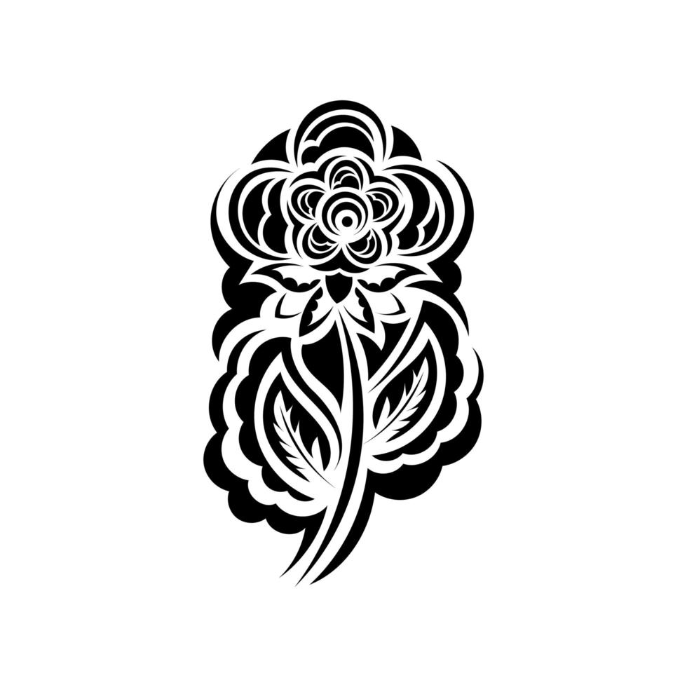 Flower motif, Rose design sketch for pattern, lace edge vector