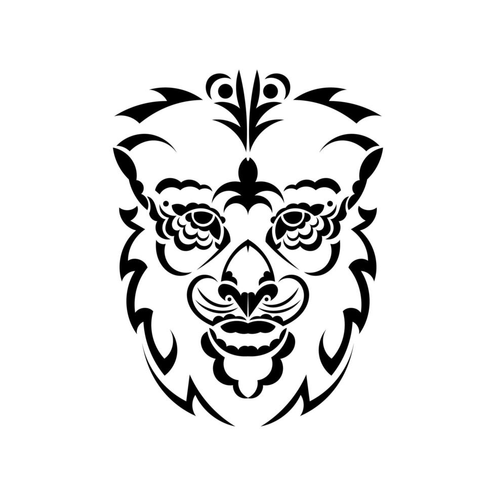 Beautiful face of the lion vector isolated on white. King of the forest. Zodiac sign leo. Symbol of strength and courage.