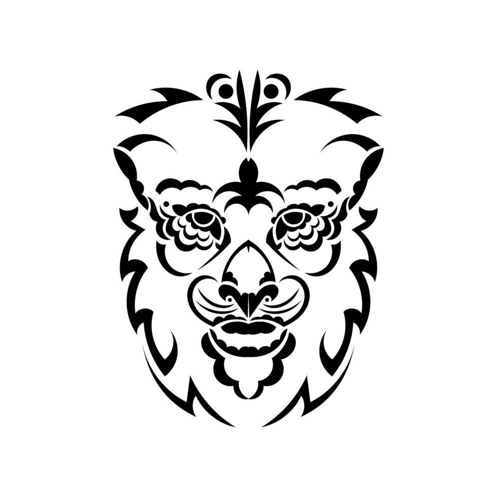 bello rostro del vector león aislado en blanco. rey del bosque. signo zodiacal leo. símbolo de fuerza y coraje.