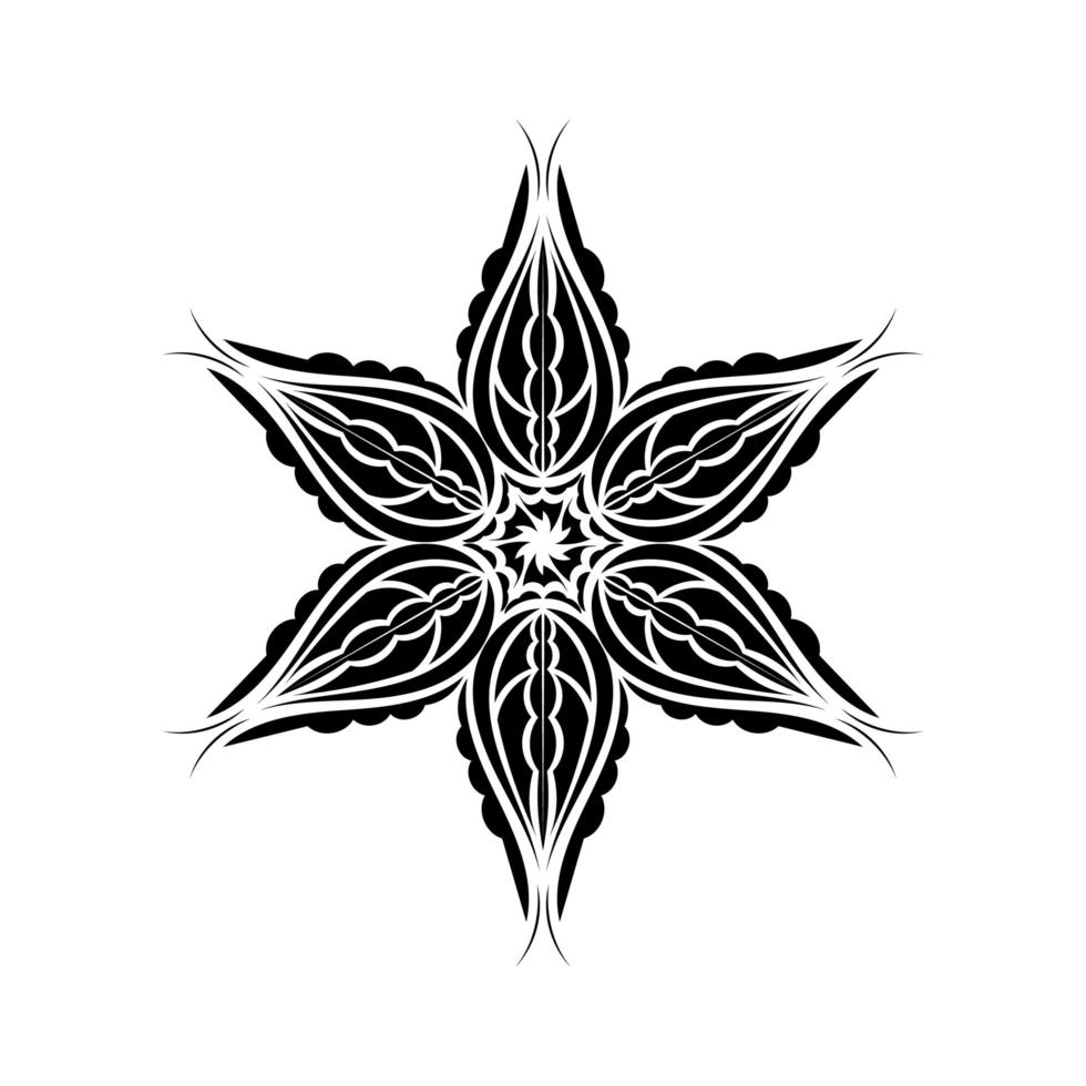 Black calligraphic lotus blossom. Yoga symbol. Simple flat vector illustration.