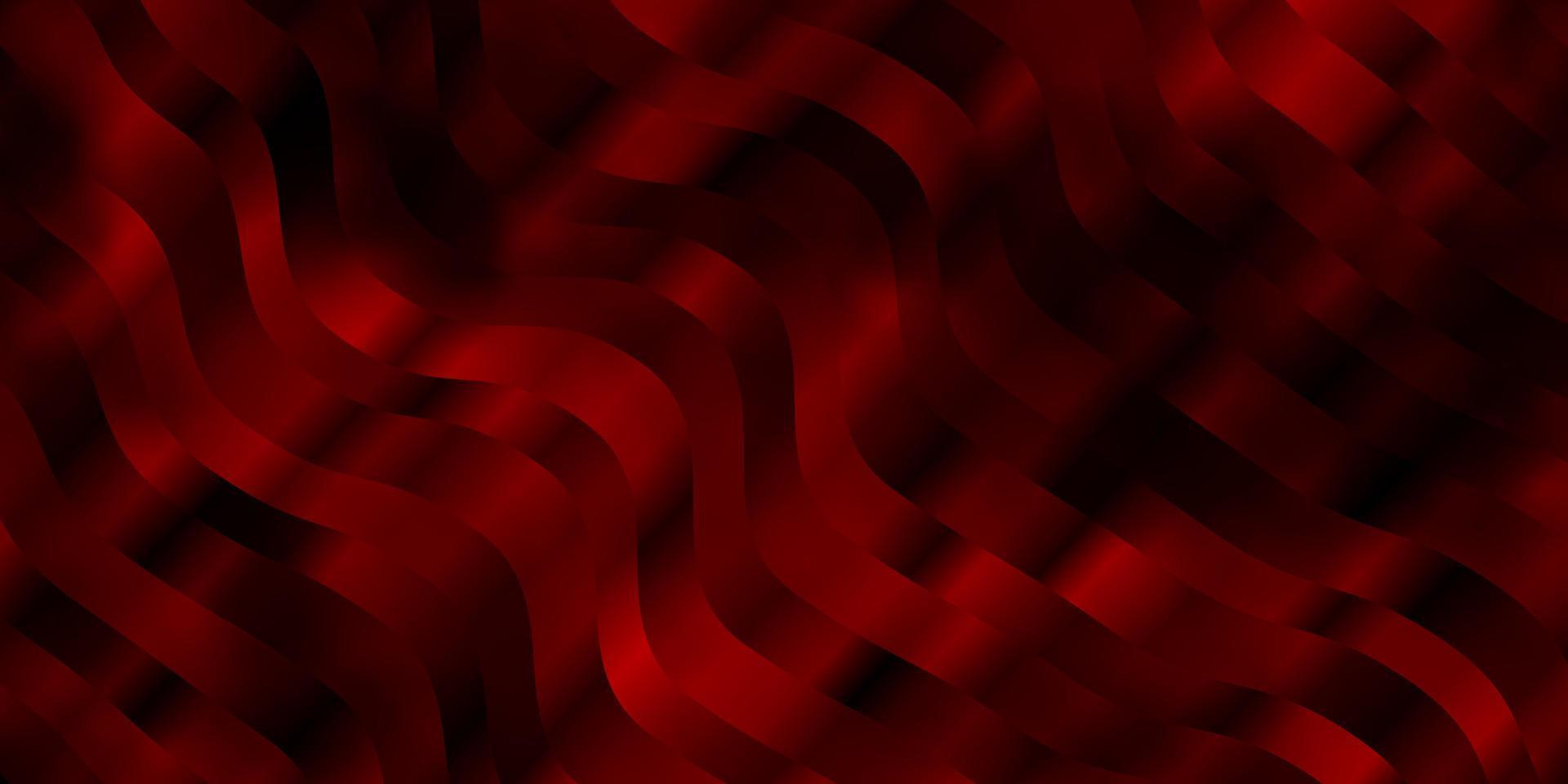 Dark Red vector background with curved lines.