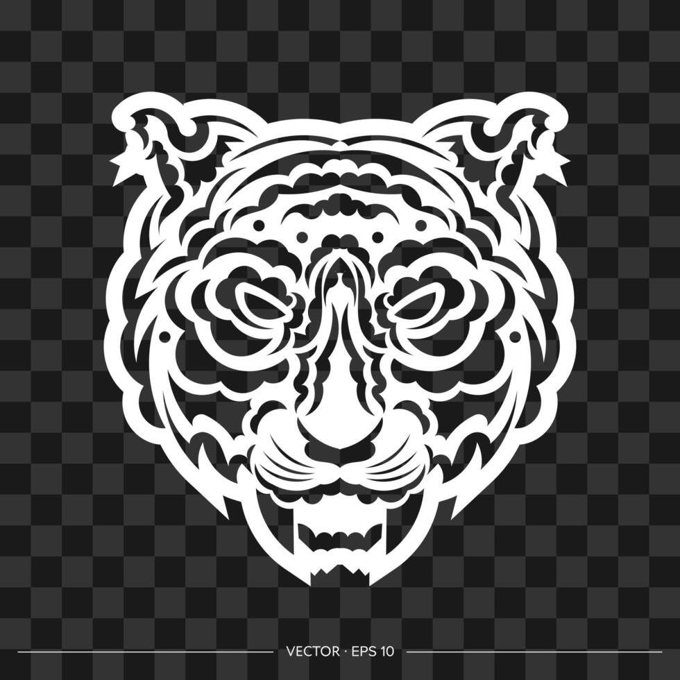 cara de tigre de polinesia. adecuado para estampados, fondos, tarjetas y textiles. ilustración vectorial vector