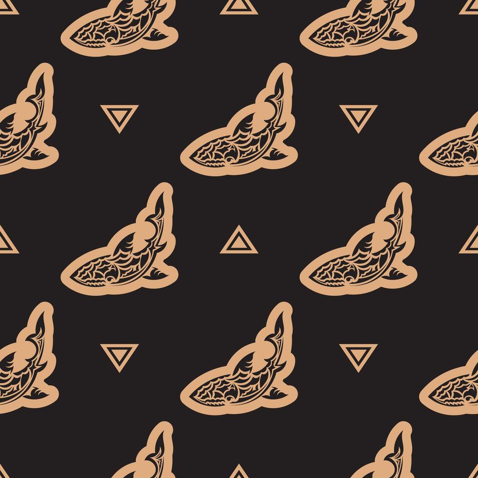 Seamless luxury dark pattern with sharks. Good for clothing and textiles. vector