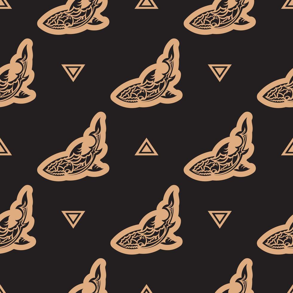 Seamless luxury dark pattern with sharks. Good for clothing and textiles. Vector