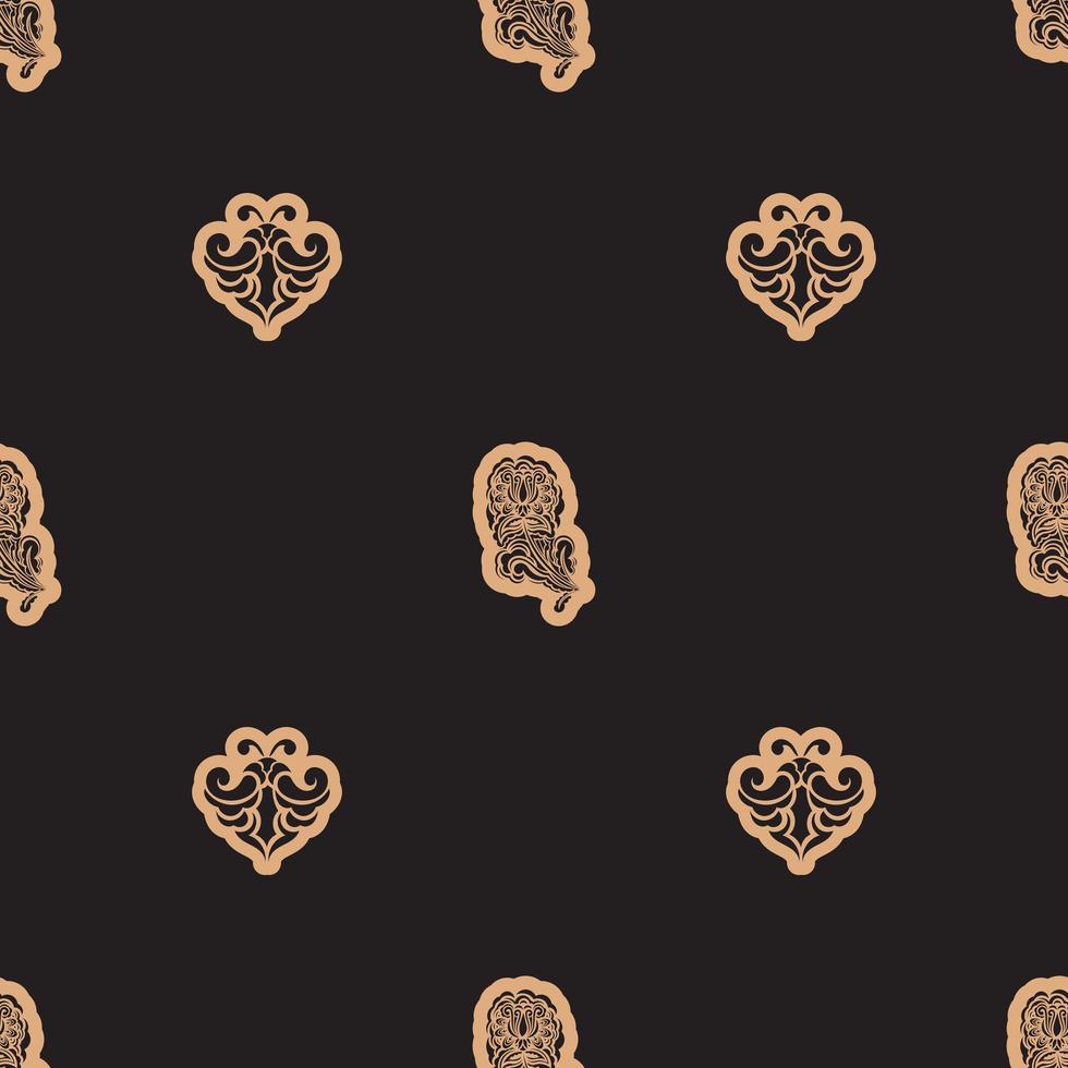 Seamless dark pattern with monograms in the Baroque style. Good for clothing and textiles. Vector illustration.