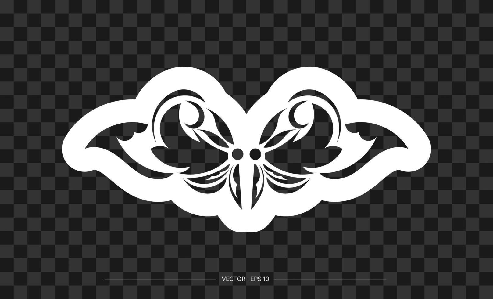 Butterfly tattoo design on a black background vector