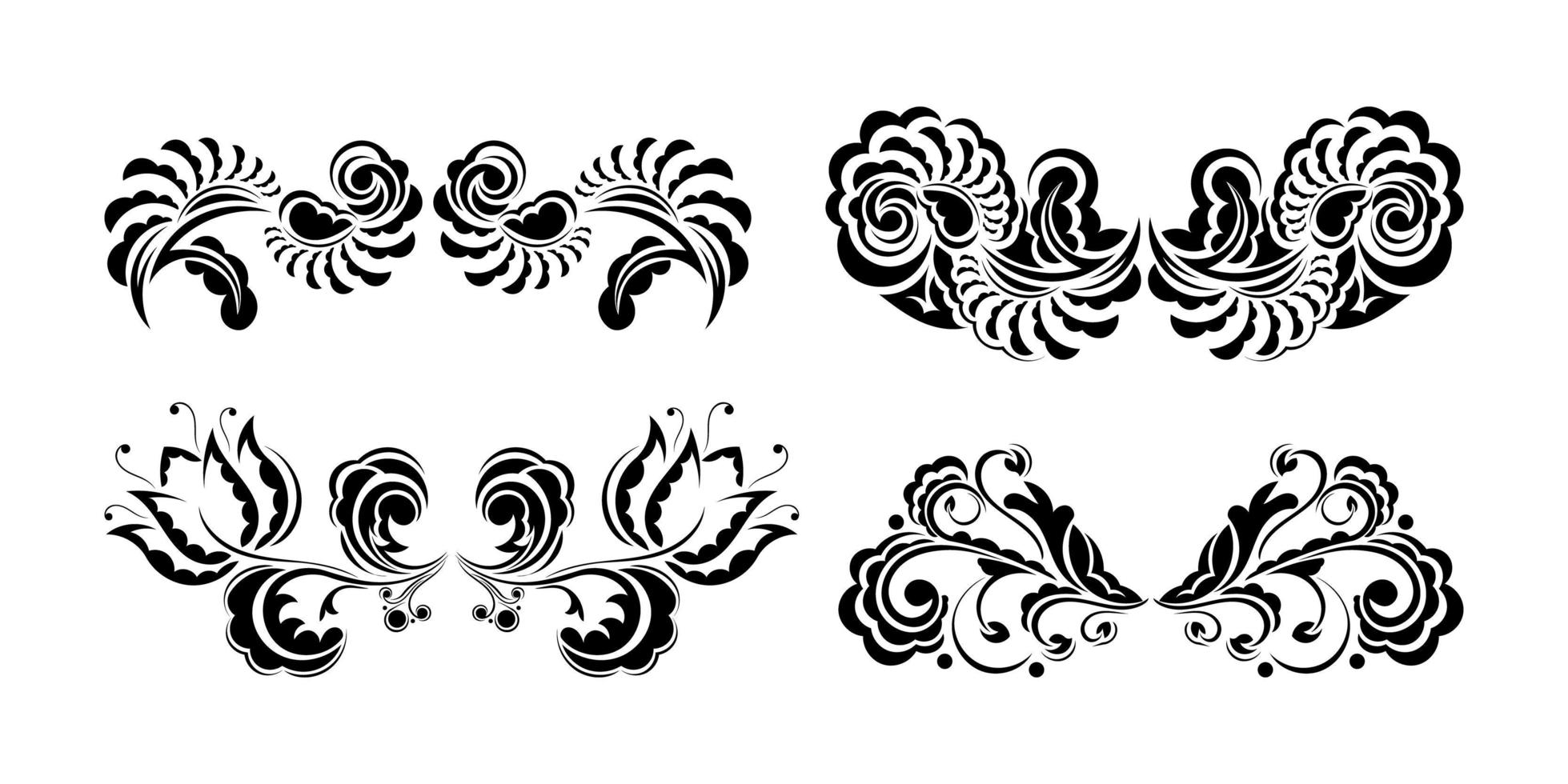 conjunto de patrón vintage en estilo retro. aislado. ilustración vectorial vector
