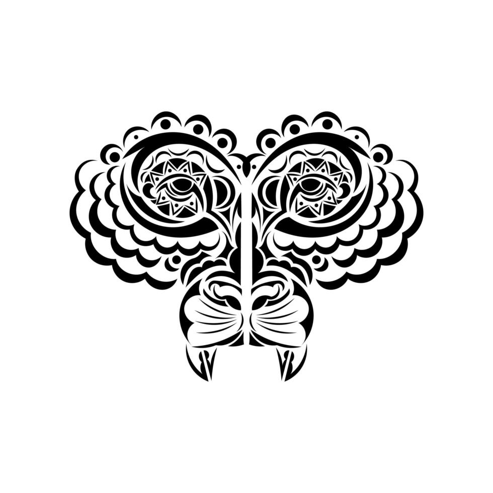 Lion tattoo on a white background. Mayan lion face. Vector
