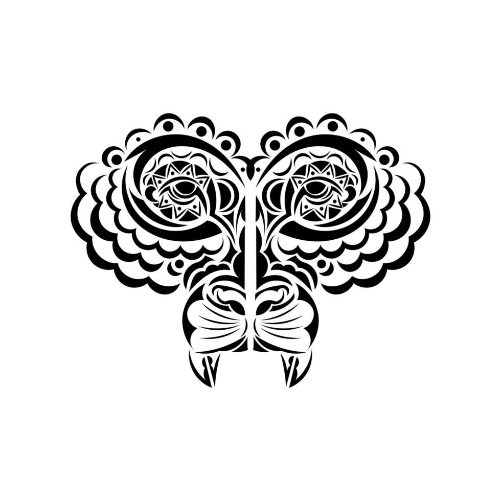 Lion tattoo on a white background. Mayan lion face. Vector