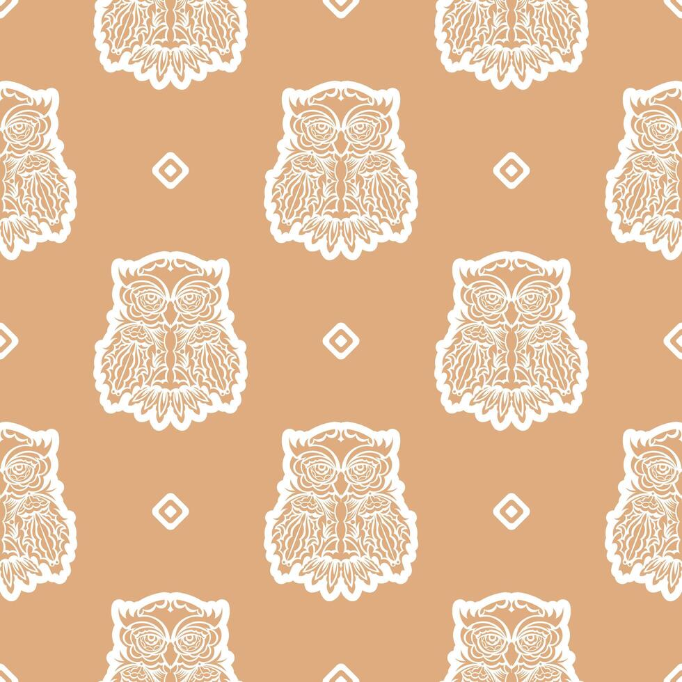 fondo transparente con búhos. pájaro exótico en estilo boho. ilustración vectorial vector